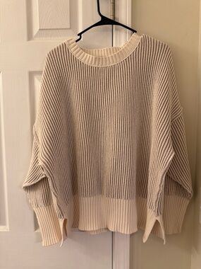Altar’d State Cream Ribbed Oversized Sweater